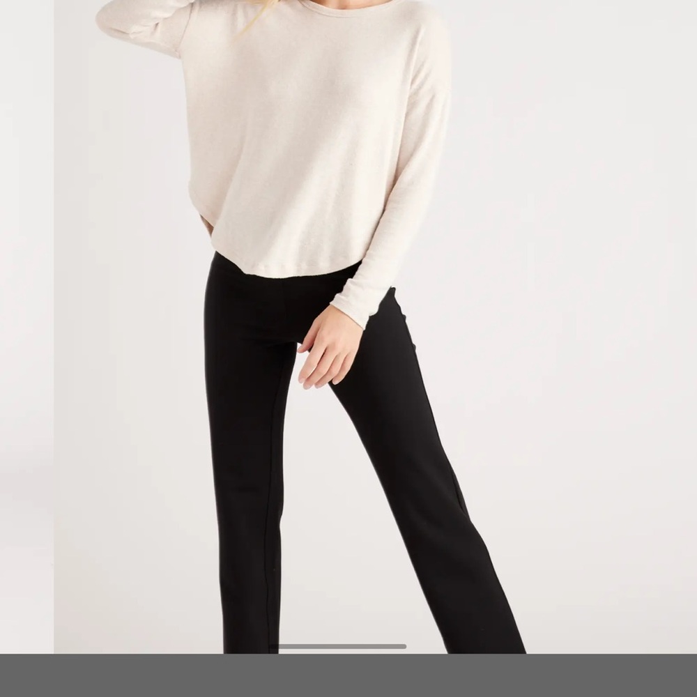 Quince Ultra-Stretch Ponte Straight Leg black xsmall petite